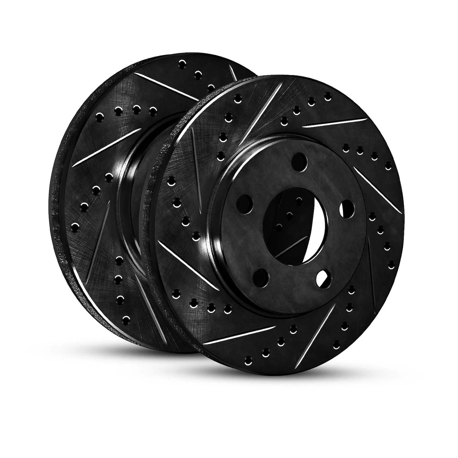 R1 Concepts 18-25 Volkswagen Atlas Front Drilled & Slotted Black Brake Rotor Set