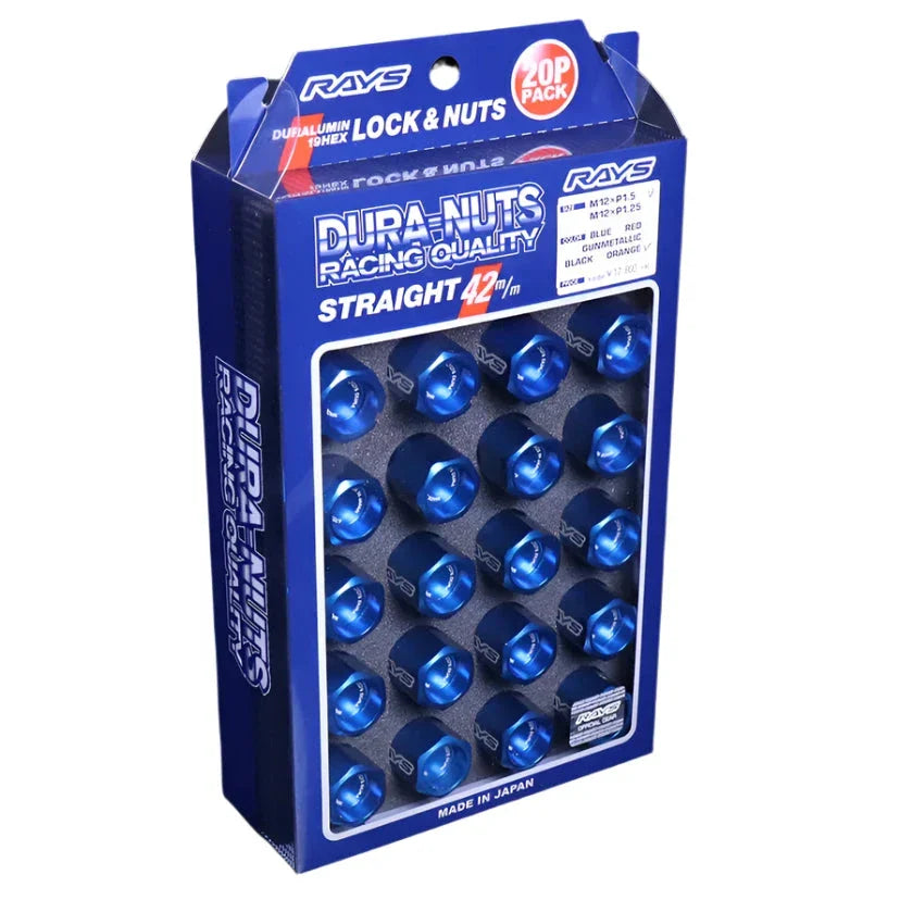 Rays Wheels Rays Dura-Nut L32 Straight Type 12x1.50 Lug Nut Set 16 Lug 4 Lock Set - Blue