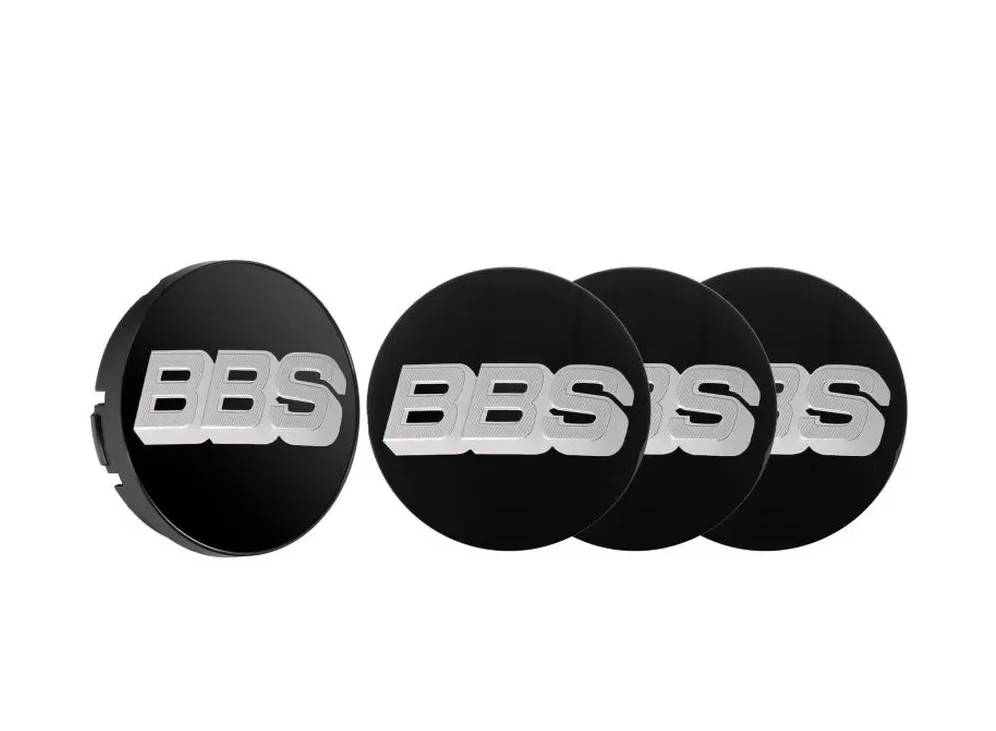 BBS LOGO Center Cap Set 70mm Black/Silver 2D
