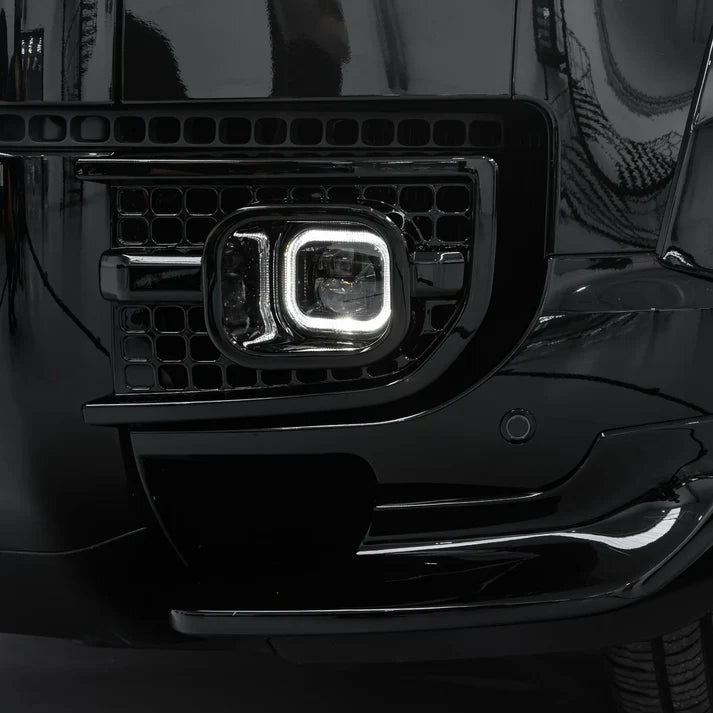 Urban Automotive Defender Front Bumper Intakes with Nolden Powercube DRL's - Gloss Black