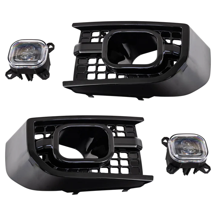 Urban Automotive Defender Front Bumper Intakes with Nolden Powercube DRL's - Gloss Black
