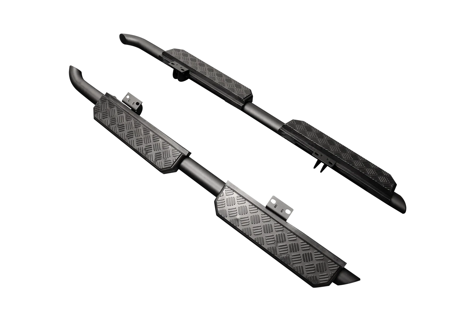 Urban Automotive Defender 110/130 Black Shadow Side Steps - Chequer Pattern
