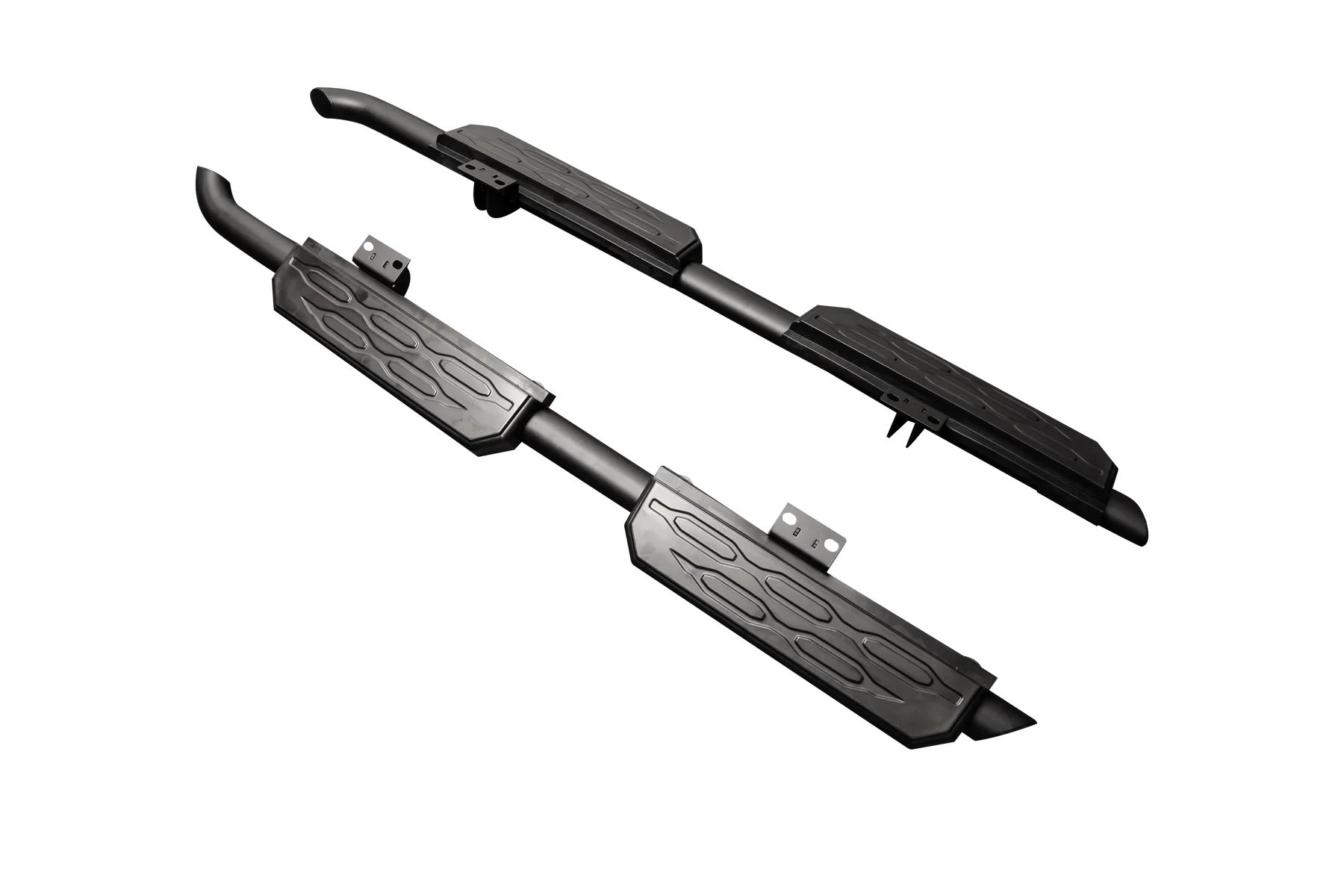 Urban Automotive Defender 110/130 Black Shadow Side Steps - Hex Pattern