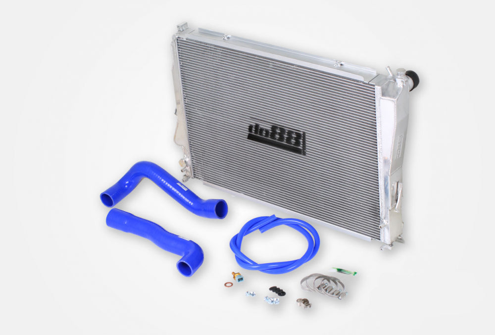 do88 BMW M3 E46 Radiator Aluminum, Blue hose