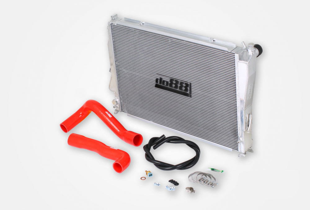 do88 BMW M3 E46 Radiator Aluminum, Red hose