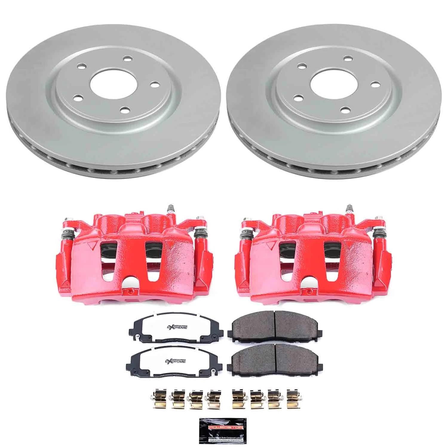 PowerStop Power Stop 06-09 Saab 9-7x Front Z36 Coated Kit w/ Red Calipers