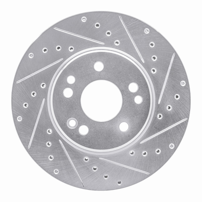 R1 Concepts 90-98 Mercedes-Benz 300SL Front Right Drilled & Slotted Silver Brake Rotor