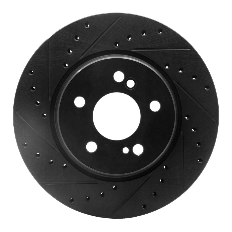 R1 Concepts 93-02 Mercedes-Benz 600SL Rear Left Drilled & Slotted Black Brake Rotor