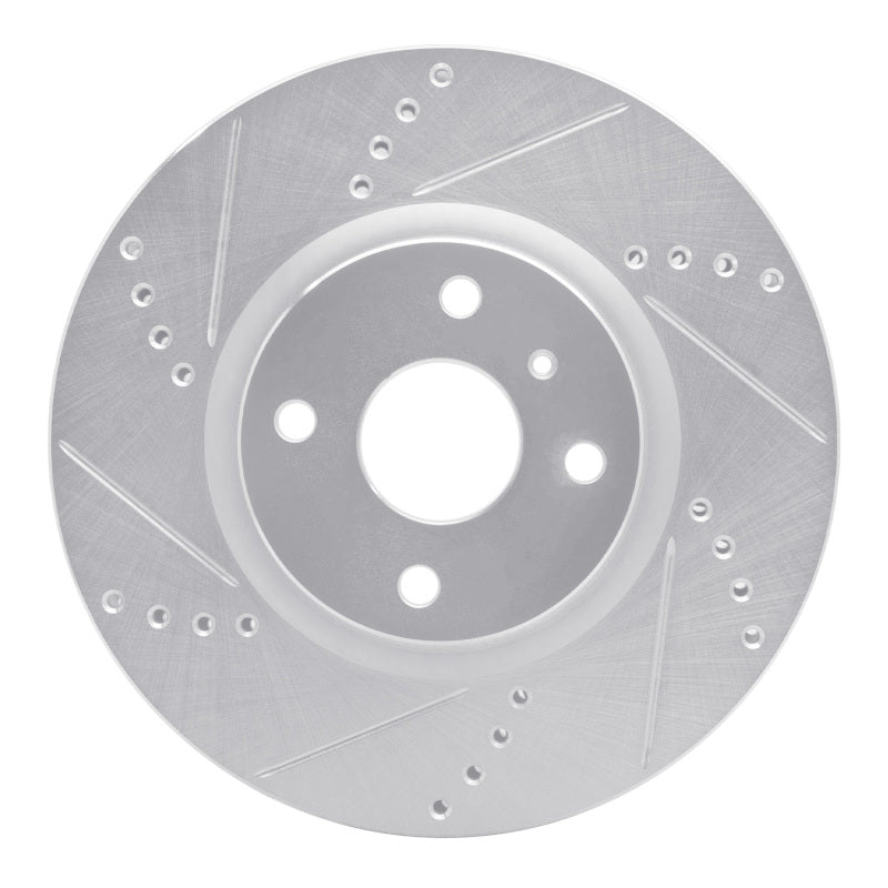 R1 Concepts 2016-2025 Fiat 124 Spider Front Left Drilled & Slotted Silver Brake Rotor