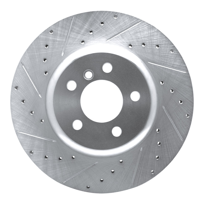 R1 Concepts 13-21 BMW 428I Rear Left Drilled & Slotted Silver Brake Rotor