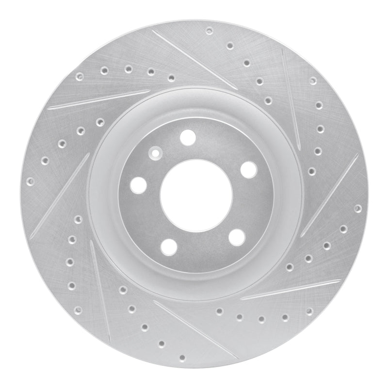 R1 Concepts 04-09 Audi S4 Front Right Drilled & Slotted Silver Brake Rotor
