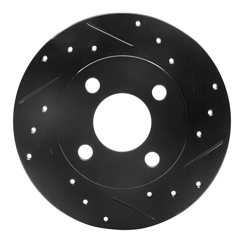 R1 Concepts 81-87 Renault ALLIANCE Front Right Drilled & Slotted Black Brake Rotor