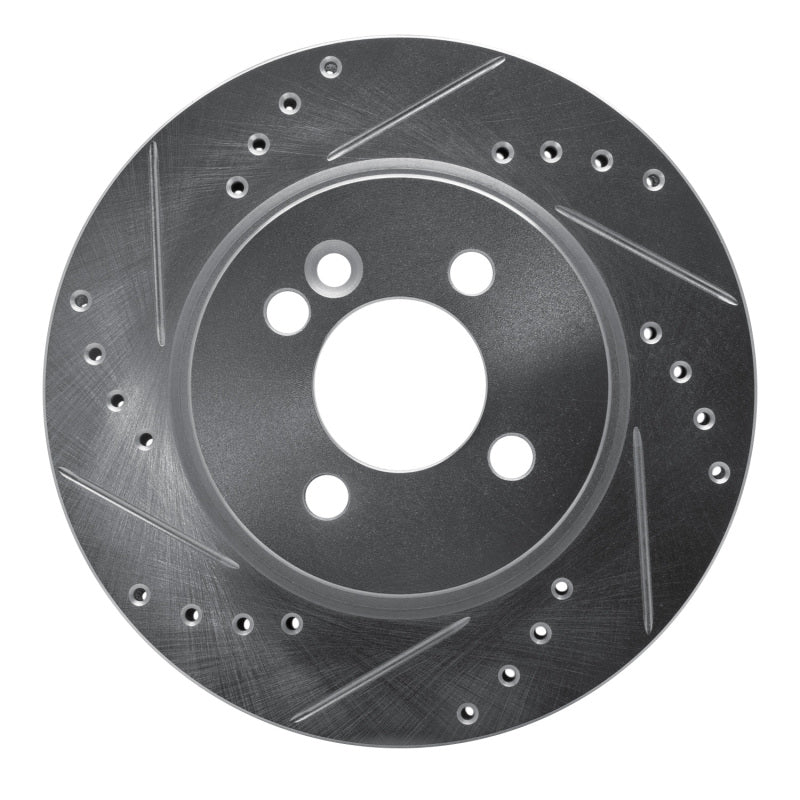 R1 Concepts 02-08 Mini Cooper (Excl Clubman) Front Left Drilled & Slotted Silver Brake Rotor