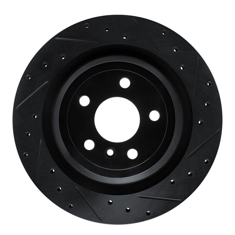 R1 Concepts 12-19 Mercedes-Benz GLE300D Rear Right Drilled & Slotted Black Brake Rotor