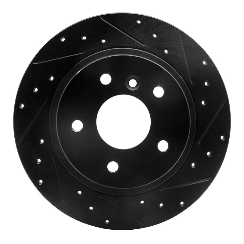 R1 Concepts 94-04 Land Rover Discovery Rear Right Drilled & Slotted Black Brake Rotor