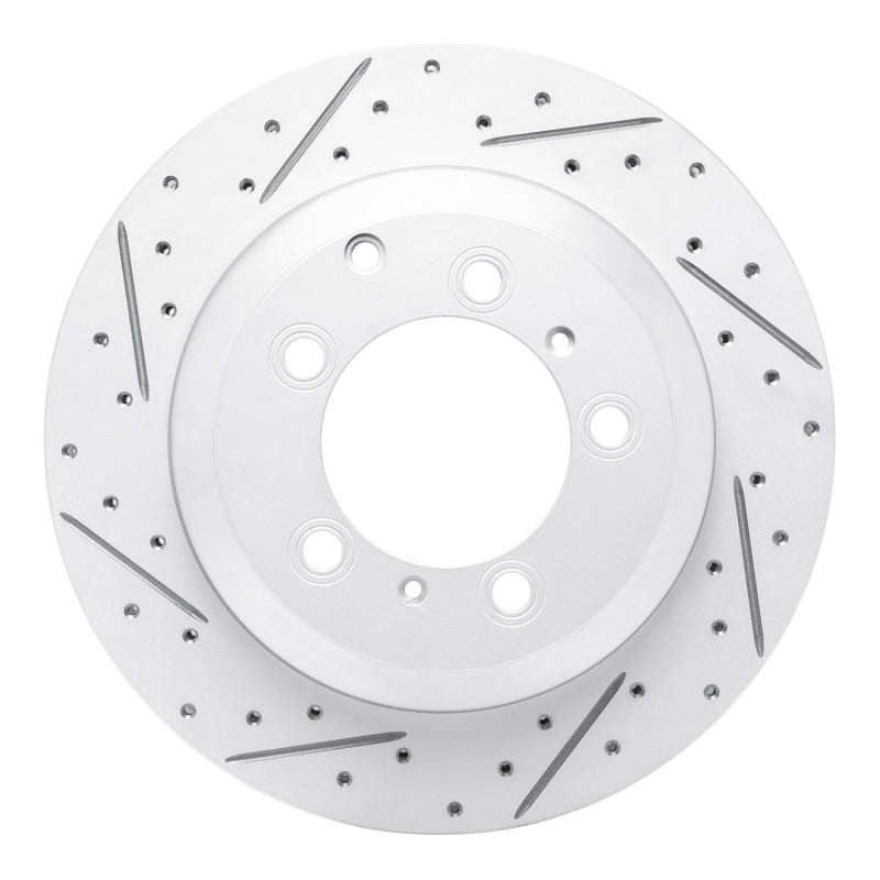 R1 Concepts 19-23 Porsche Cayenne Rear Left Drilled & Slotted Geo-Carbon Rotor