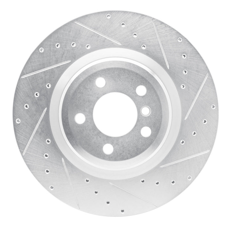R1 Concepts 09-19 BMW ALPINA B7 Rear Right Drilled & Slotted Silver Brake Rotor