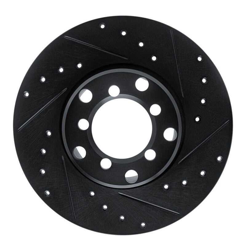 R1 Concepts 65-73 Mercedes-Benz 250C Front Right Drilled & Slotted Black Brake Rotor