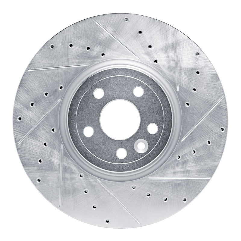 R1 Concepts 17-20 Jaguar F-Pace Front Right Drilled & Slotted Silver Brake Rotor