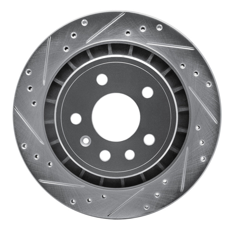 R1 Concepts 2002-2010 Saab 9-5 Rear Left Drilled & Slotted Silver Brake Rotor