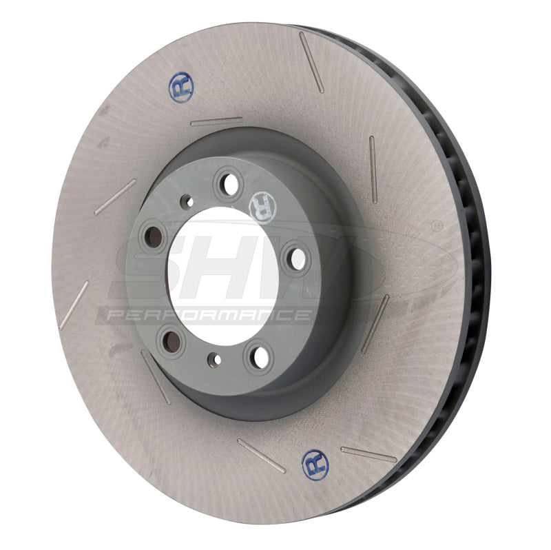 SHW Performance 11-16 Porsche Panamera 4 3.6L w/o Ceramics Right Front Slotted Monobloc Brake Rotor (298615302B)