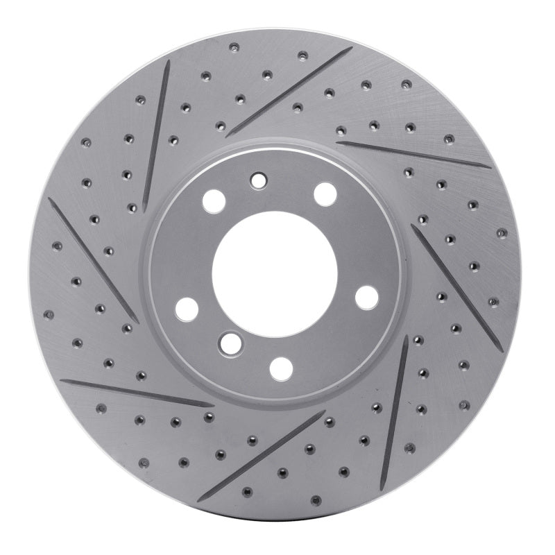R1 Concepts 91-01 BMW 540I Front Left Drilled & Slotted Geo-Carbon Rotor