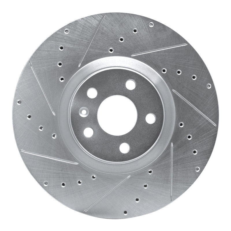 R1 Concepts 16-26 Polestar Polestar 2 Front Left Drilled & Slotted Silver Brake Rotor