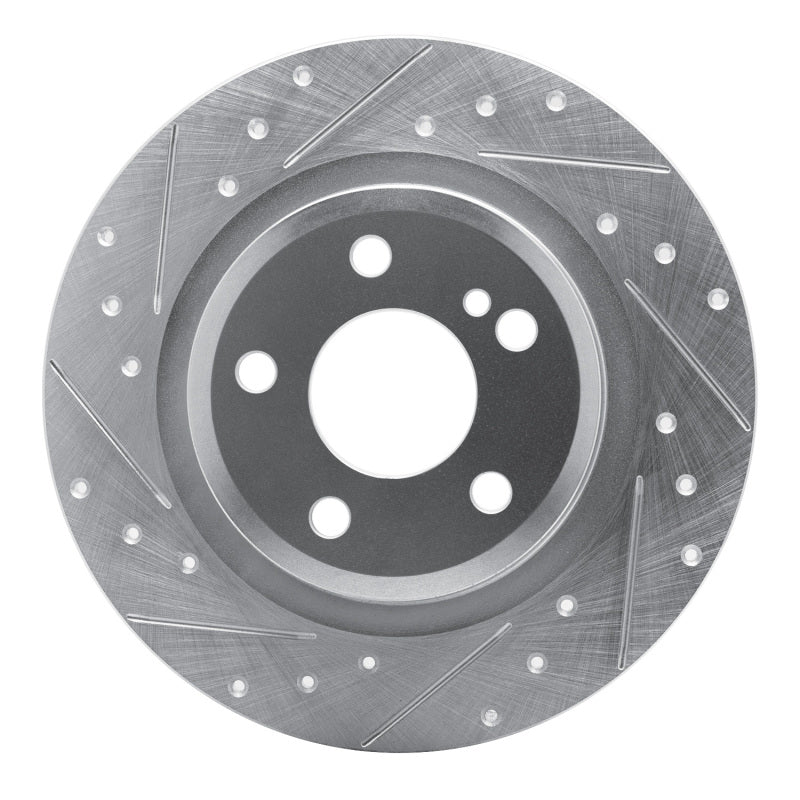 R1 Concepts 12-20 Mercedes-Benz SLC300 Rear Left Drilled & Slotted Silver Brake Rotor