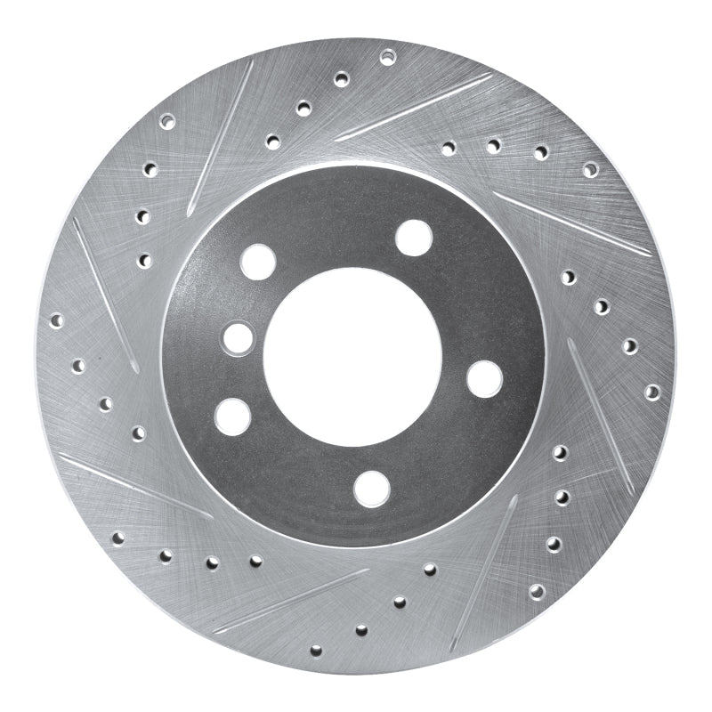 R1 Concepts 99-08 BMW 325CI (USA/Canada) Front Left Drilled & Slotted Silver Brake Rotor