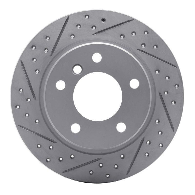 R1 Concepts 91-99 BMW 328Is Rear Left Drilled & Slotted Geo-Carbon Rotor