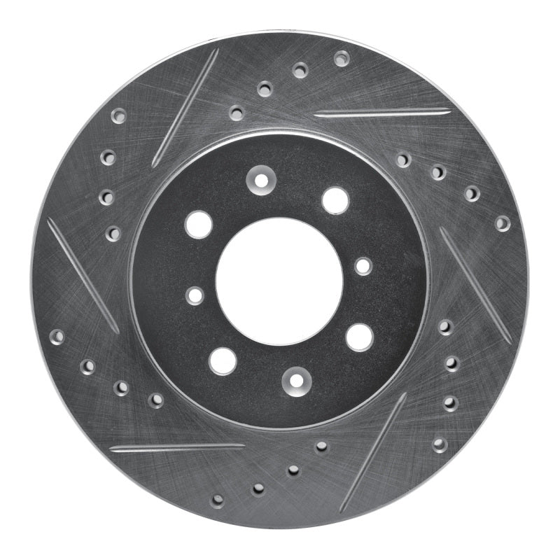 R1 Concepts 90-91 Audi 90 Quattro Front Left Drilled & Slotted Silver Brake Rotor