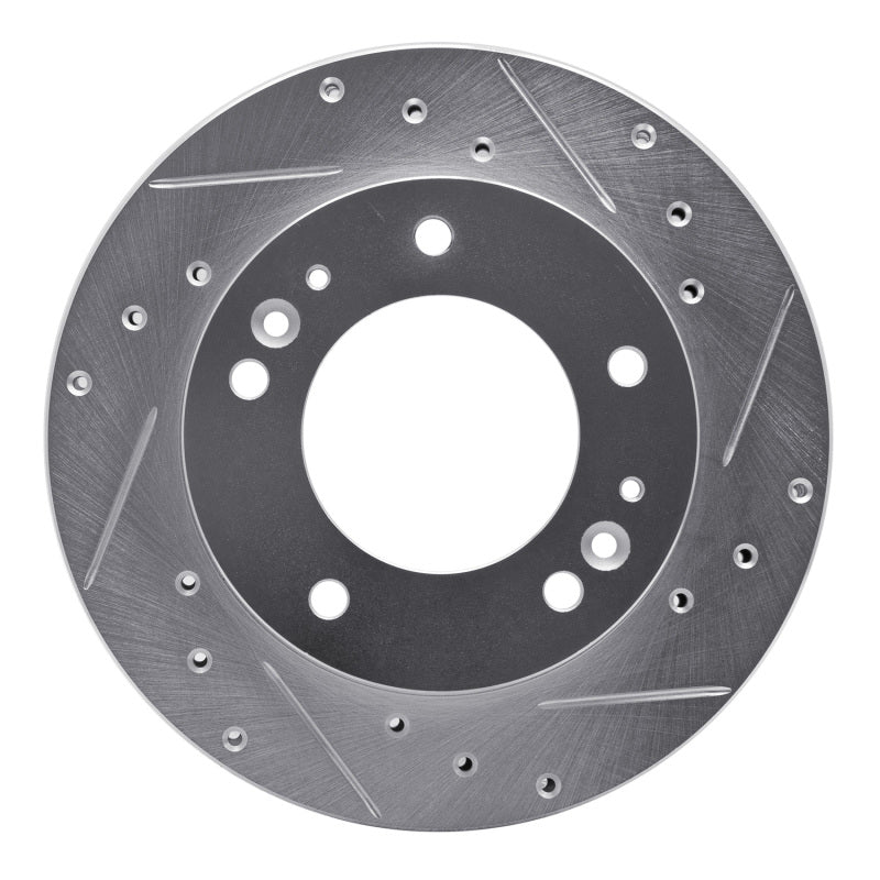 R1 Concepts 2006-2015 Jaguar XJR Rear Right Drilled & Slotted Silver Brake Rotor