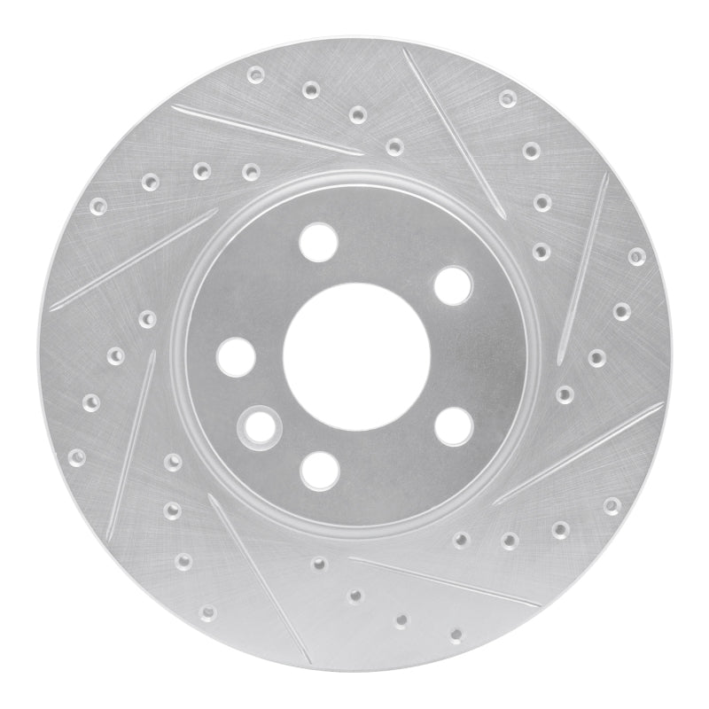 R1 Concepts 01-03 Volkswagen EuroVan Front Right Drilled & Slotted Silver Brake Rotor
