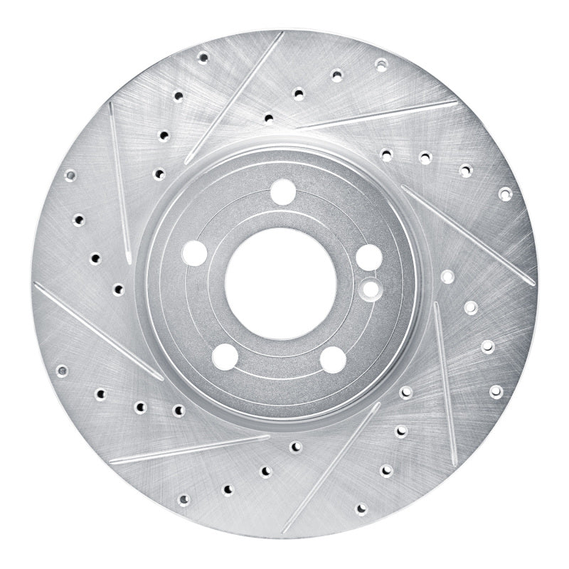 R1 Concepts 19-26 Mercedes-Benz A220 Front Left Drilled & Slotted Silver Brake Rotor