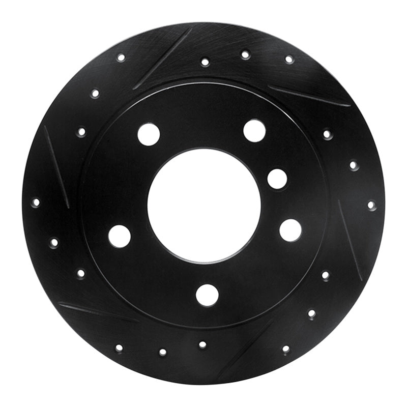 R1 Concepts 95-99 BMW 318TI Rear Left Drilled & Slotted Black Brake Rotor