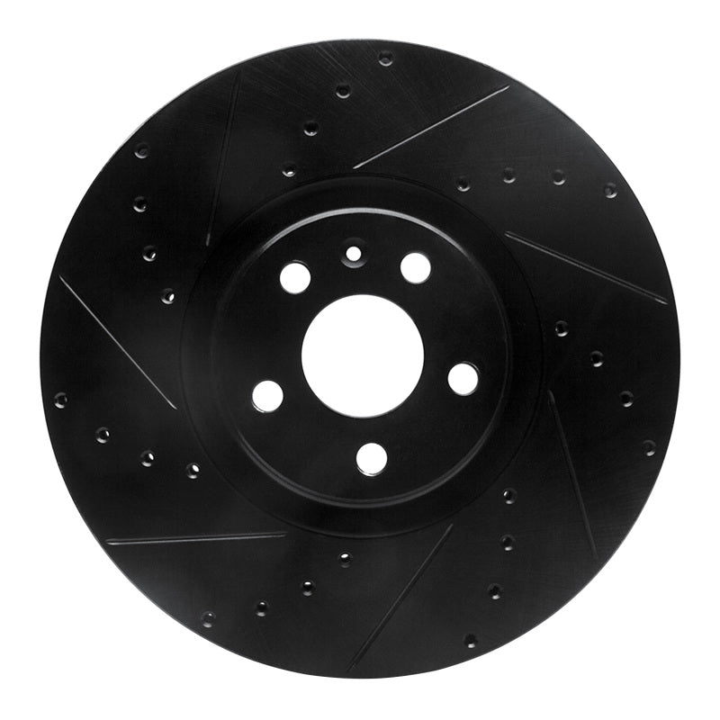 R1 Concepts 16-26 Polestar Polestar 2 Front Left Drilled & Slotted Black Brake Rotor