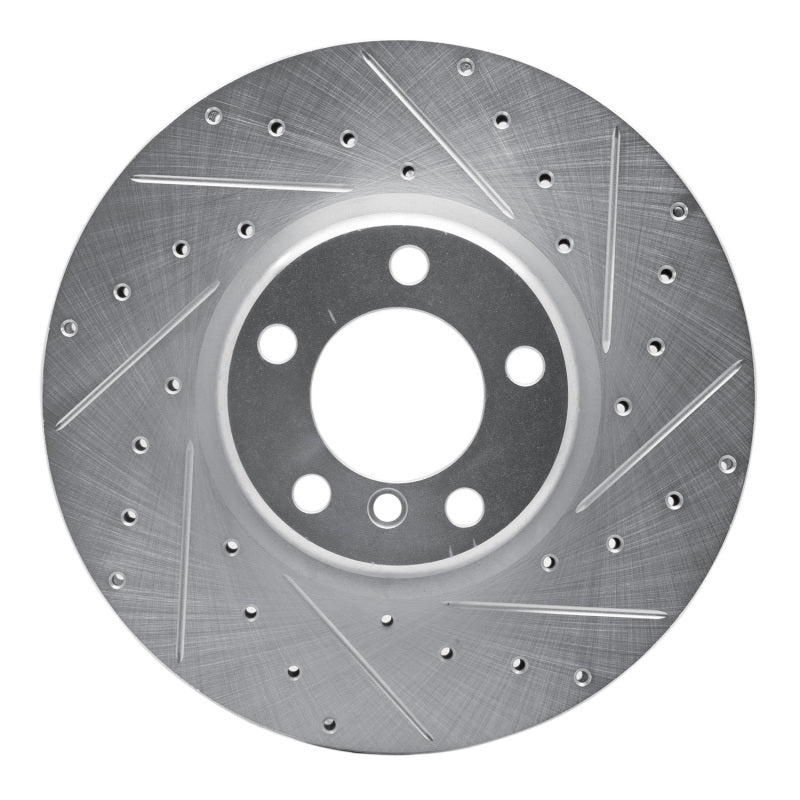 R1 Concepts 12-21 BMW 340I xDrive Front Right Drilled & Slotted Silver Brake Rotor