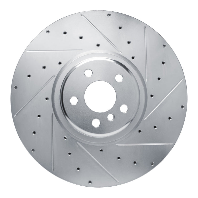 R1 Concepts 17-25 BMW M850i xDrive Gran Coupe Right Front Drilled & Slotted Silver Brake Rotor