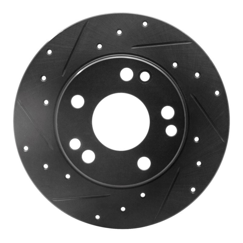 R1 Concepts 83-89 Mercedes-Benz 190D Front Left Drilled & Slotted Black Brake Rotor