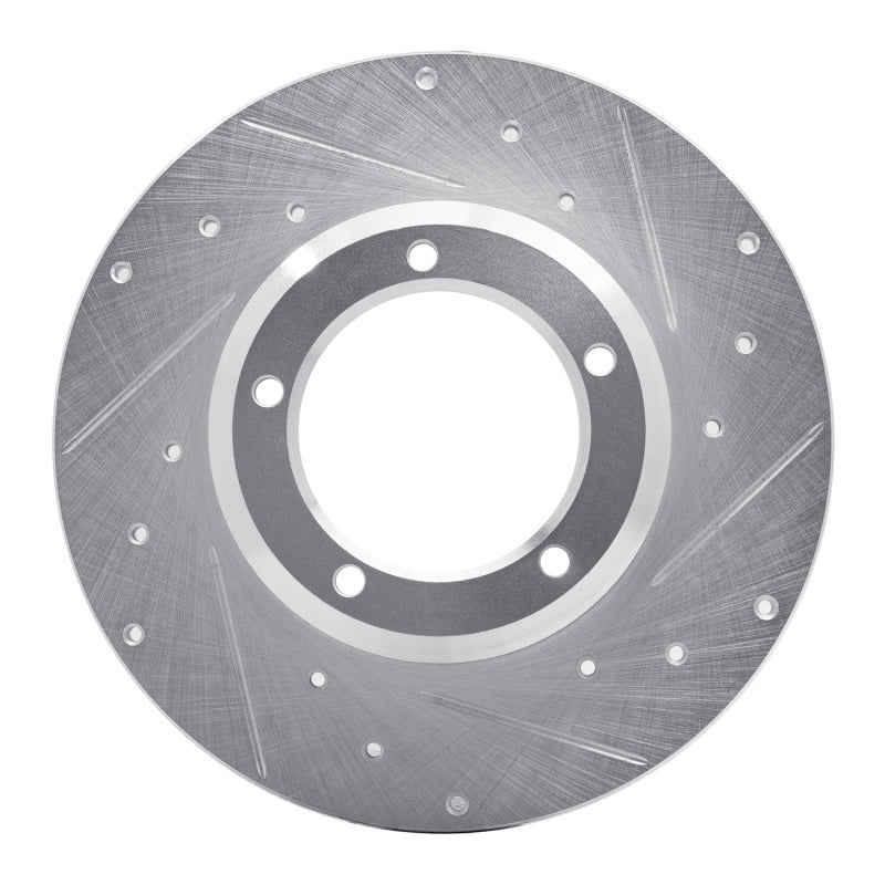 R1 Concepts 74-99 Land Rover Defender 110 Front Right Drilled & Slotted Silver Brake Rotor