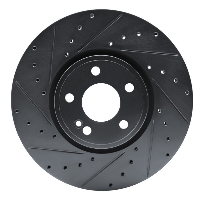 R1 Concepts 19-25 Mercedes-Benz EQB 350 Front Left Drilled & Slotted Black Brake Rotor