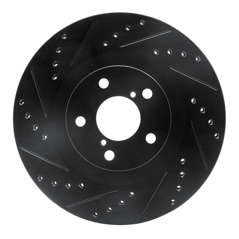 R1 Concepts 01-08 Saab 9-2X Front Left Drilled & Slotted Black Brake Rotor