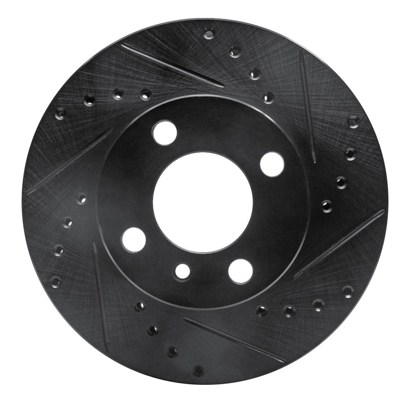 R1 Concepts 76-77 BMW 320I (USA/Canada) Front Right Drilled & Slotted Black Brake Rotor