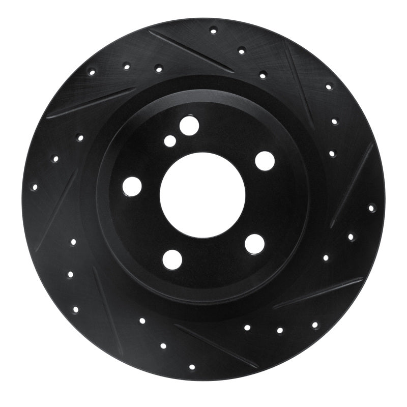 R1 Concepts 12-20 Mercedes-Benz SLC300 Rear Right Drilled & Slotted Black Brake Rotor