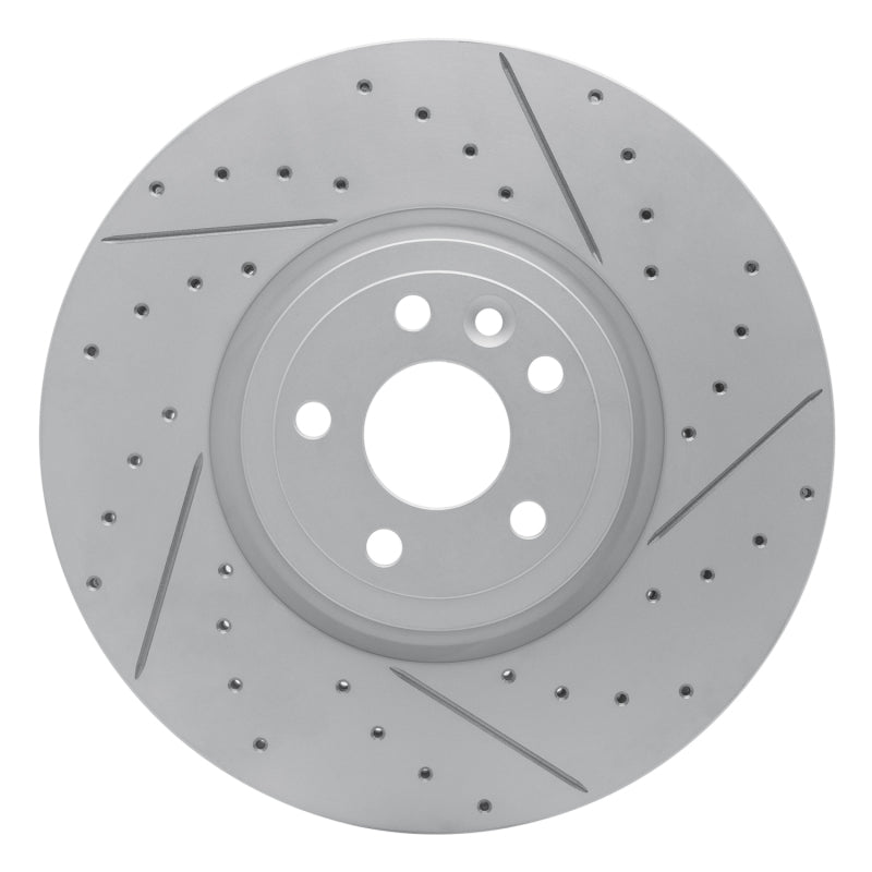 R1 Concepts 17-20 Jaguar Xe Front Right Drilled & Slotted Geo-Carbon Rotor