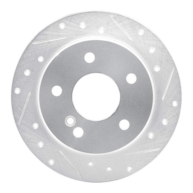 R1 Concepts 94-98 Mercedes-Benz C280 Rear Right Drilled & Slotted Silver Brake Rotor