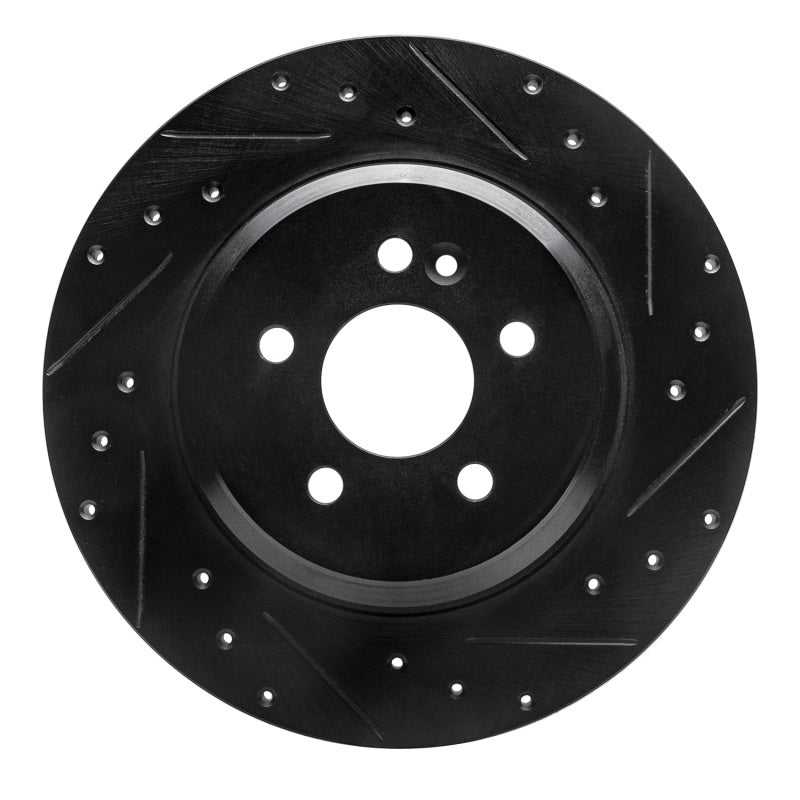 R1 Concepts 00-05 Mercedes-Benz ML500 (USA/Canada) Rear Right Drilled & Slotted Black Brake Rotor