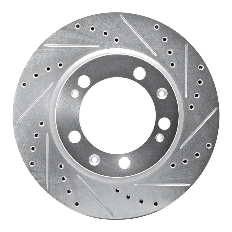 R1 Concepts 86-91 Porsche 928 Left Front Drilled & Slotted Silver Brake Rotor