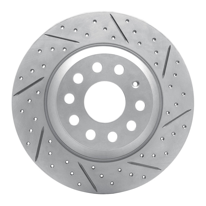 R1 Concepts 16-25 Audi Q3 Rear Right Drilled & Slotted Geo-Carbon Rotor