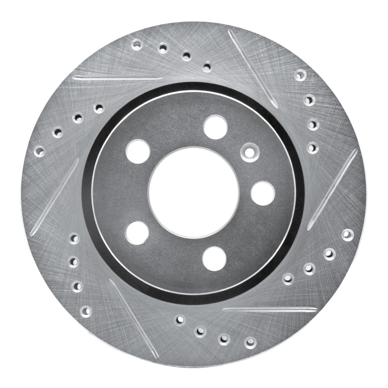 R1 Concepts 00-06 Audi TT Quattro Rear Right Drilled & Slotted Silver Brake Rotor
